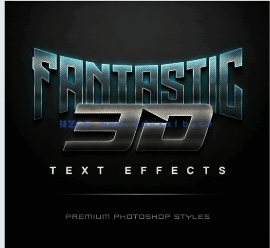 3D时尚暗色系光泽金属质感艺术特效PSD字模第十季(图1)