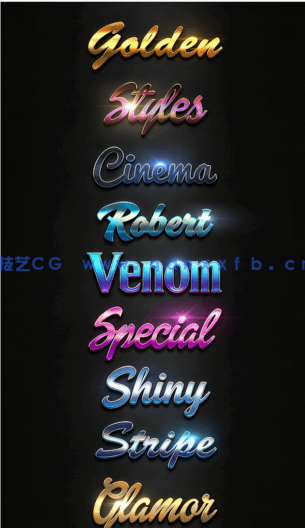 十组创意闪亮金色高贵质感艺术特效PSD字模第二季(图2)