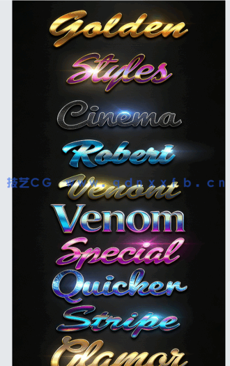 十组创意闪亮金色高贵质感艺术特效PSD字模第二季(图3)