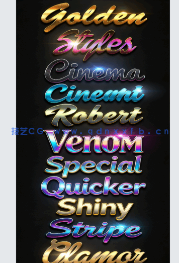 十组创意闪亮金色高贵质感艺术特效PSD字模第二季(图4)