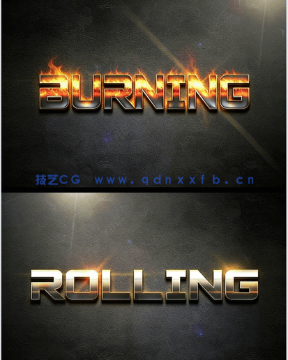 3D闪耀金属质感光晕艺术特效PSD字模第四季(图2)