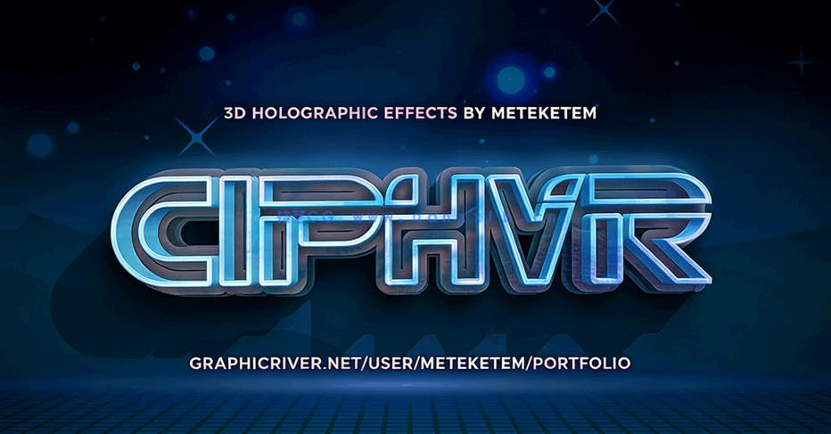 绚丽多彩霓虹灯渐变色特效PSD字模(图3)