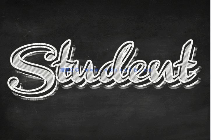 简单实用黑板粉笔字特效PSD字模(图2)