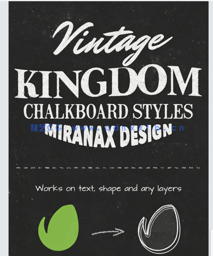 高质量繁体黑板风格字体特效PSD字模合集(图1)