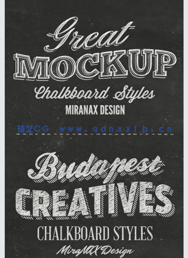 高质量繁体黑板风格字体特效PSD字模合集(图4)