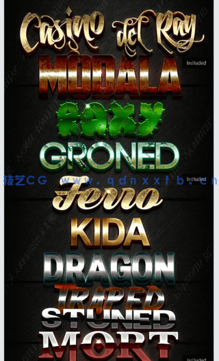 闪亮金属感影视字体特效PSD模板合集(图4)