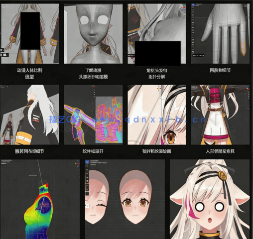 可爱美少女虚拟主播角色完整制作工作流程视频教程 (图1)