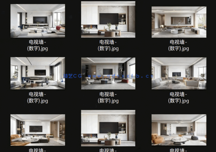 23年各类背景墙设计-包含尺寸材料标注(图1)