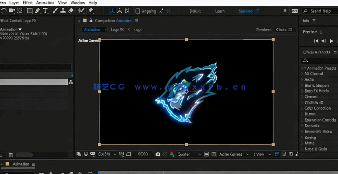 AE边缘光耀标志Logo演绎动画制作视频教程(图3)