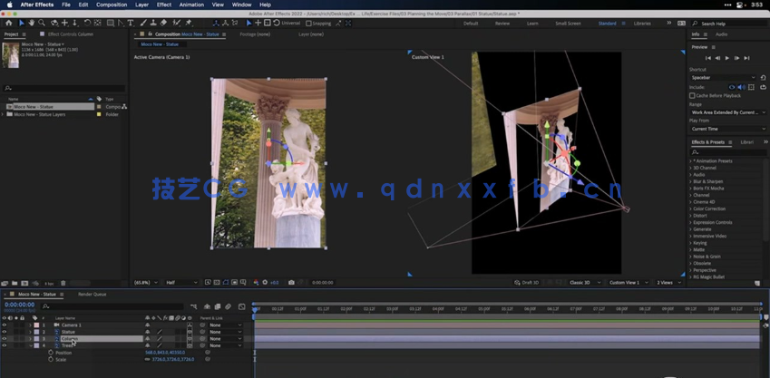 AE与PS照片三维空间图层摄像机控制动画视频教程(图2)