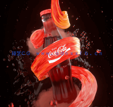 C4D+Octane渲染器创建抽象可口可乐海报教程(图1)