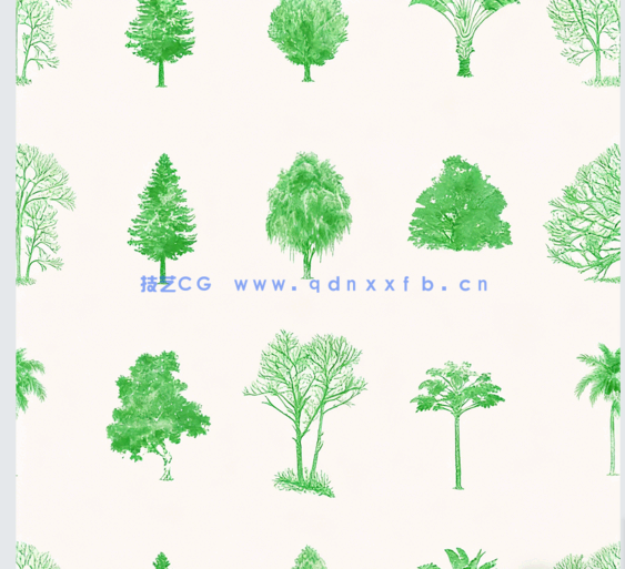 109款PS小清新立面树笔刷(图1)