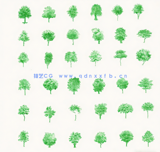 109款PS小清新立面树笔刷(图3)