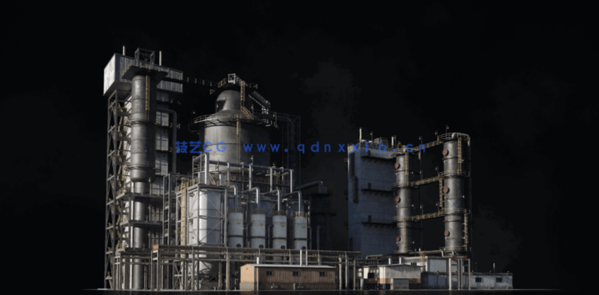 [建筑景观] 重工业工厂炼油厂反应堆炼钢厂建筑环境场景3D模型 完整版(图6)