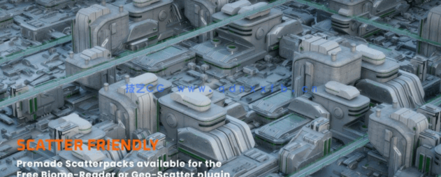 [建筑景观] 科幻城市与数据都市建筑场景3D模型(图7)