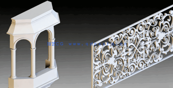 [建筑景观] 50款古典铁艺现代围栏田园木栅3D模型合集(图7)