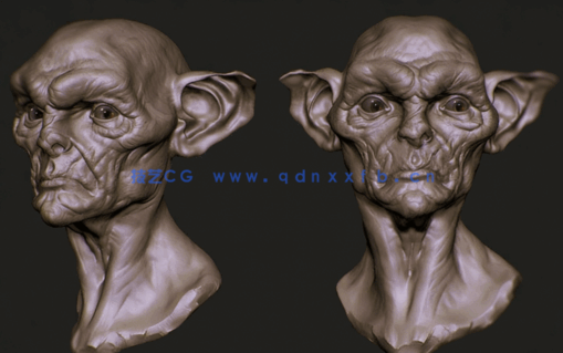 Zbrush兽人半身像概念艺术雕刻技术训练视频教程(图2)