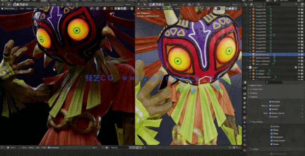 Zbrush塞尔达传说游戏马约拉面具雕刻制作流程视频教程(图5)
