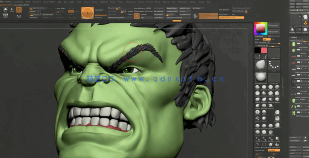 Zbrush超级英雄绿巨人完整雕刻制作训练视频教程 (图5)