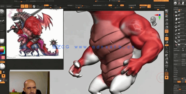 Zbrush卡通龙骑士角色完整制作工作流程视频教程 (图3)