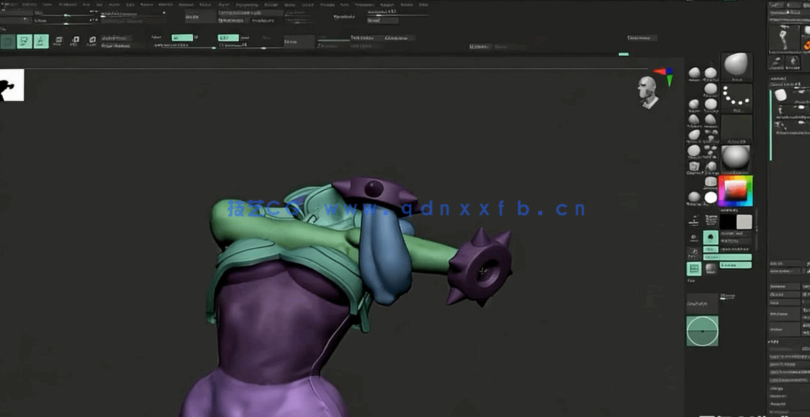 ZBrush街霸游戏春丽女性角色雕刻实例制作视频教程 (图4)