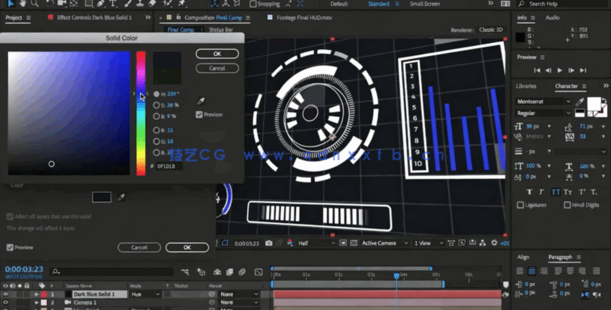 AE未来派科幻HUD特效动画制作视频教程(图3)