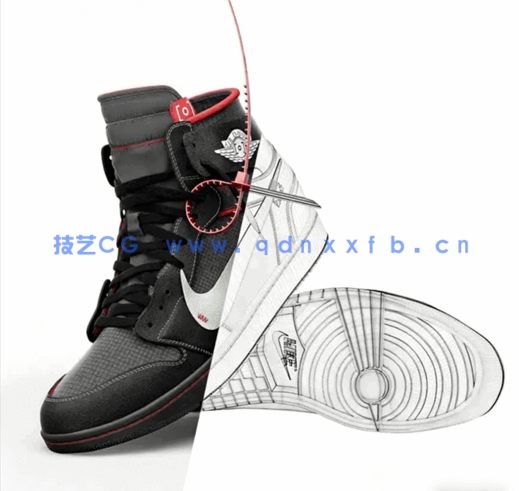 16G容量超写实耐克精品运动鞋建模渲染完整流程C4D大师训练教程下载(图1)