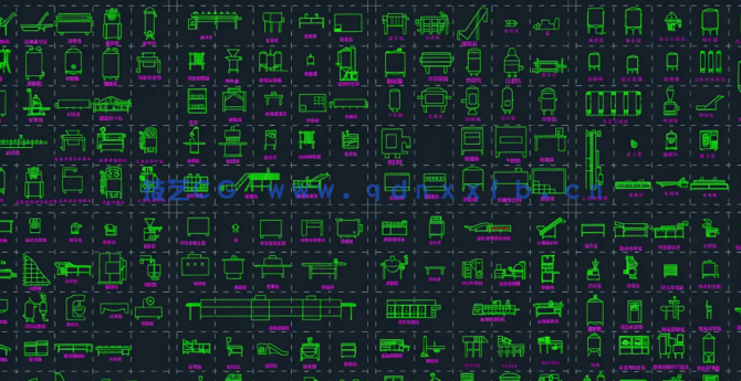 500个食品专业工艺流程图机械设备图块流程图机械设备立面图(图5)