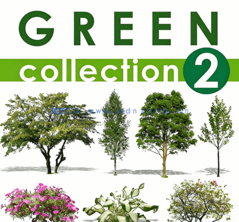 440组Vishopper出品树木植物建筑效果图背景插图JPG与PSD图片集(图2)