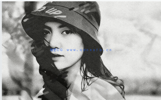 单色印刷油墨半色调凸版照片效果PSD模板(图3)