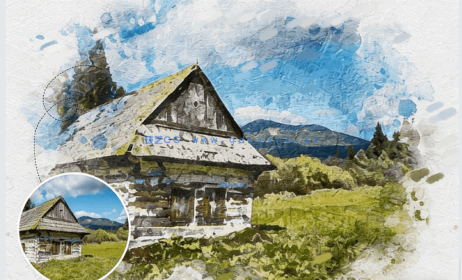 逼真写实水彩画肖像效果PSD模板(图5)