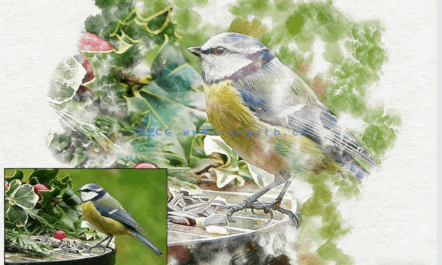 逼真写实梦幻烟雾淡彩效果水彩画风景人像PSD模板(图4)