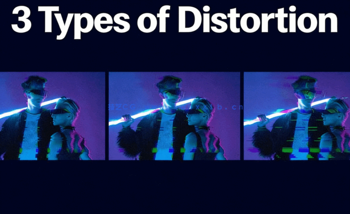 6种渐变配色闪烁故障屏幕PSD模板(图5)