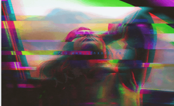 未来派科幻概念闪烁故障效果PSD模板(图3)