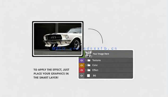 未来派科幻概念闪烁故障效果PSD模板(图4)
