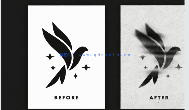 简洁忧郁滤镜喷漆效果PSD模板(图4)