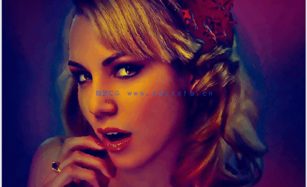 逼真油画肖像效果数字绘画人像PSD模板(图3)