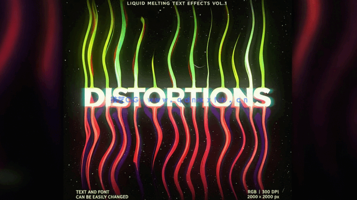 10种不同熔化文本效果艺术字PSD模板(图2)