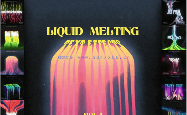 10种不同熔化文本效果艺术字PSD模板(图5)