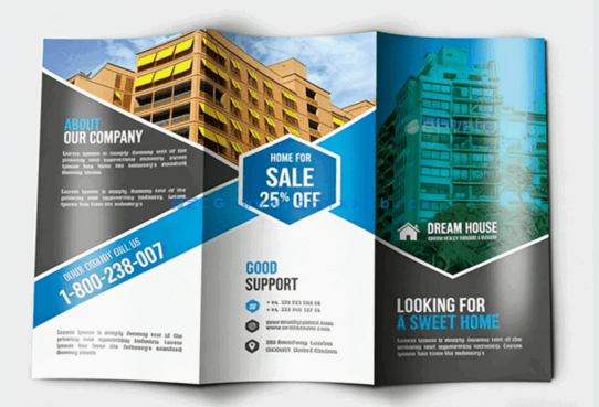 三折页宣传单效果商务广告PSD模板(图5)