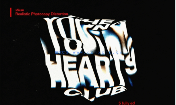 5种不同抽象影印失真效果文字PSD模板(图4)