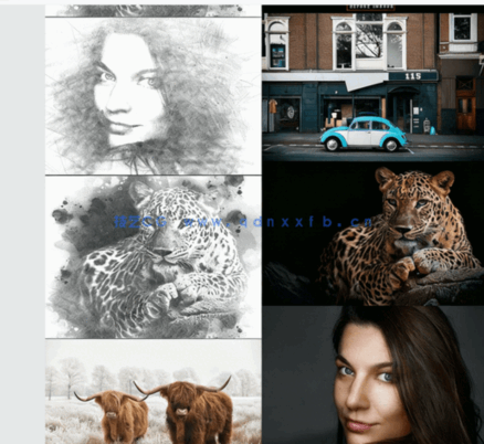 逼真写实铅笔素描草图效果PSD模板(图4)