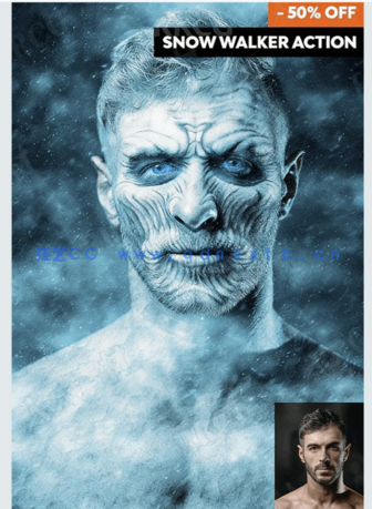 万圣节惊悚夸张恐怖人像面部妆容PSD模板(图1)