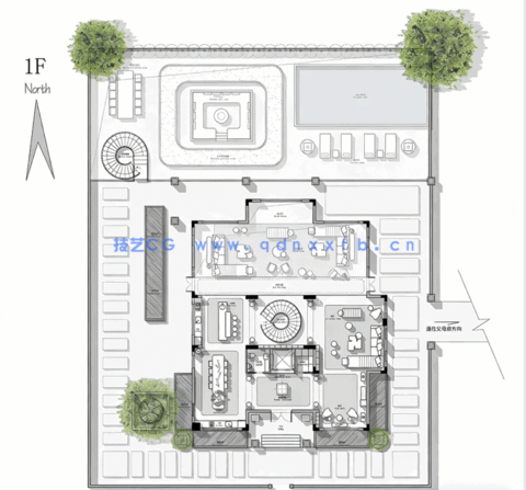 大户型300平到2742平平面方案优化CAD图库PSD彩图素材合集(图3)