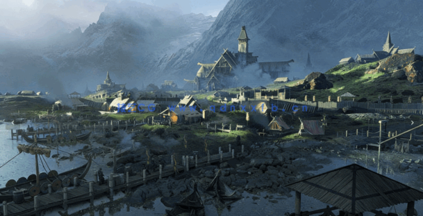 32.5G超大容量C4D维京时代小渔村古建筑模型合集(图3)