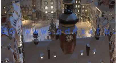 4.6G容量19个卡通游戏风格圣诞节广场建筑模型合集(图1)