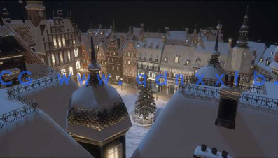 4.6G容量19个卡通游戏风格圣诞节广场建筑模型合集(图3)