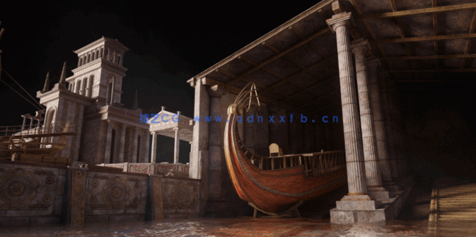 [建筑景观] 亚特兰蒂斯失落之城建筑环境场景3D模型 更新版(图4)