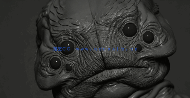 ZBrush六眼异形概念艺术雕刻创作工作流程视频教程 (图3)