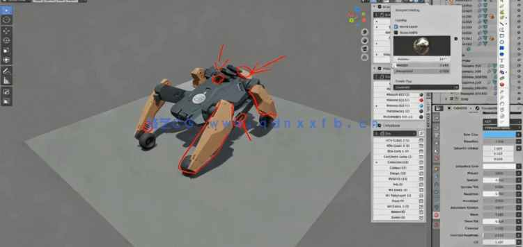 科幻机甲硬表面建模数字雕刻制作视频教程(图3)